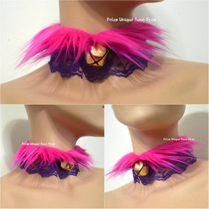 Cheshire Cat Fur Bell Choker Alice In wonderland